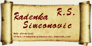 Radenka Simeonović vizit kartica
